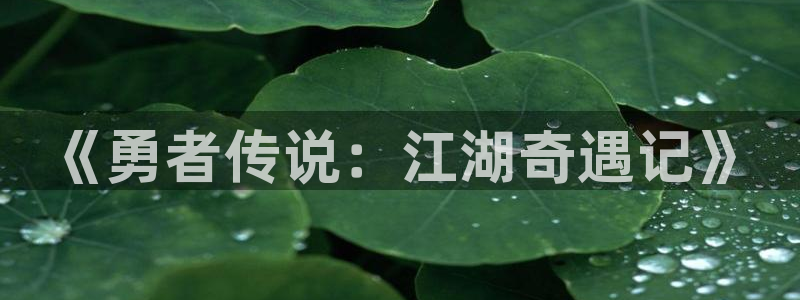 汗汗漫画av：《勇者传说：江湖奇遇记》